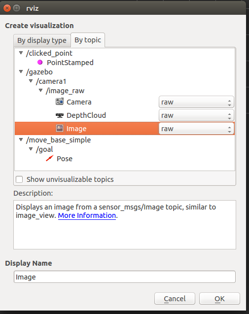 image topic in rviz